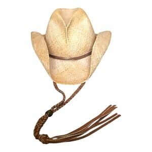 Dorfman Pacific Genuine Raffia Natural Fiber Wide Brim Western Cowboy Hat L/XL